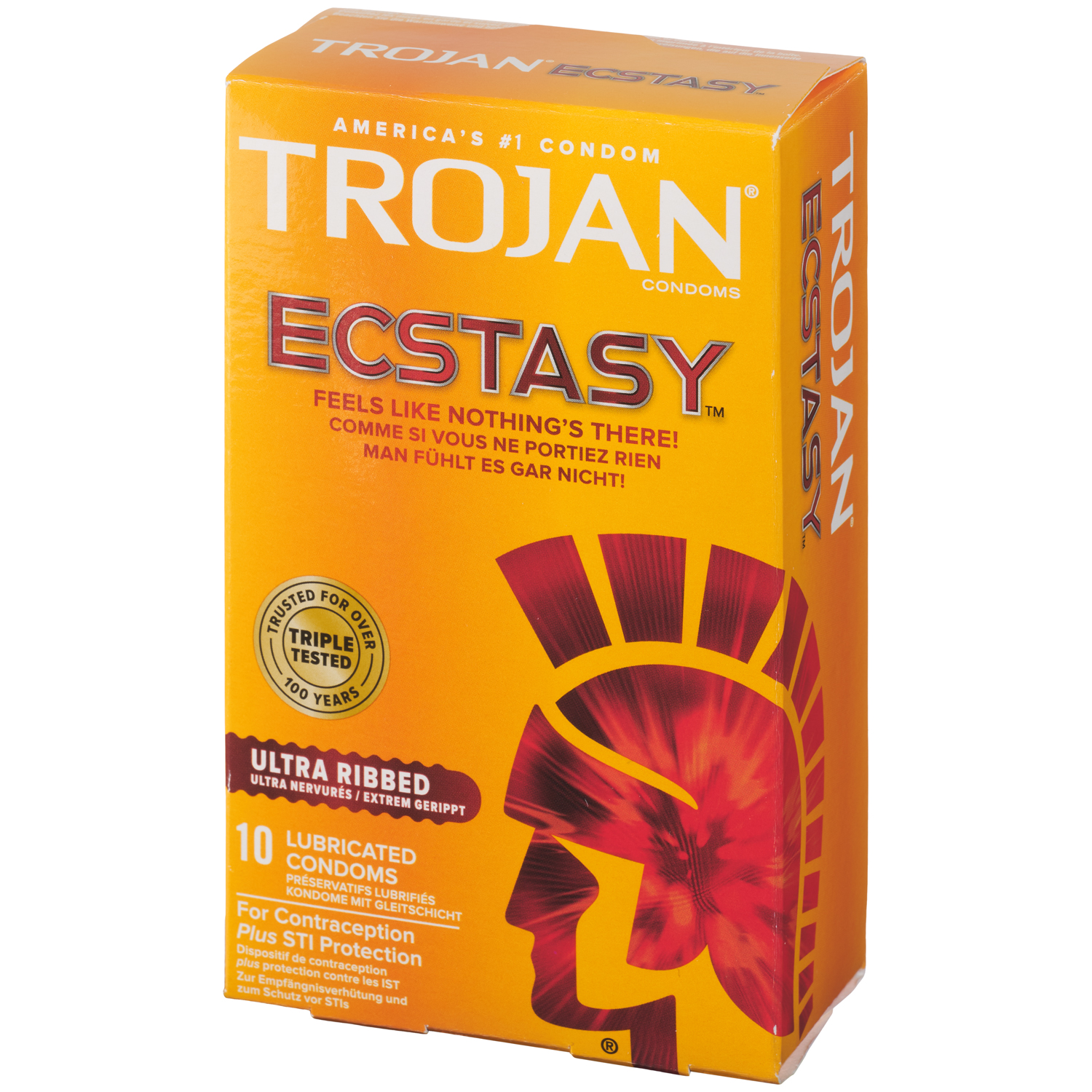 Trojan Ecstasy Ultra Ribbed Kondomit 10 kpl