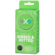 EXS 3in1 Comfy Fit Ribbed & Dotted Kondomit 12 kpl