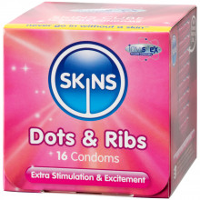 Skins Dots & Ribs Kondomit 16 kpl  1