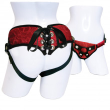 Sportsheets Red Lace Corsette Strap-on Valjaat  1