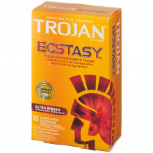 Trojan Ecstasy Ultra Ribbed Kondomit 10 kpl Tuotekuva 1