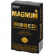 Trojan Magnum Ribbed Kondomit 12 kpl.