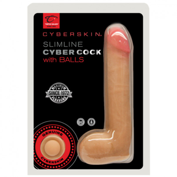 Topco CyberSkin Slimline Cybercock Dildo Kiveksillä 18 cm