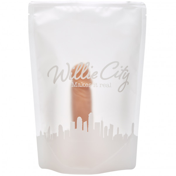 Willie City Luxe Aidonkaltainen Silikonidildo Imukupilla 15 cm  100