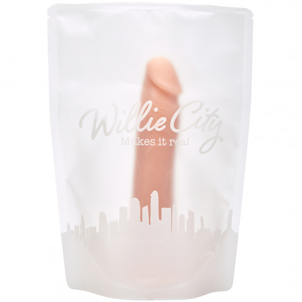 Willie City Luxe Aidonkaltainen Silikonidildo Imukupilla 18 cm  100
