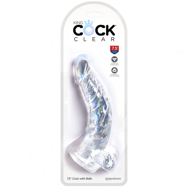 King Cock Clear Dildo Kiveksillä 20 cm  100