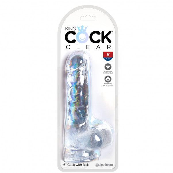 King Cock Clear Dildo Kiveksillä 14 cm  100