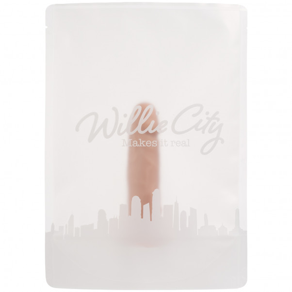 Willie City Aidonkaltainen Dildo Imukupilla 13 cm kuva tuotepakkauksesta 90