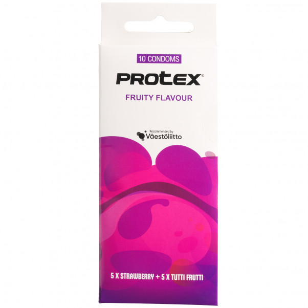 Protex Fruity Flavour Strawberry & Tutti Frutti Kondomit 10 kpl Tuotekuva 1
