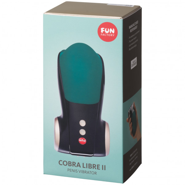 Fun Factory Cobra Libre II Sininen Penisvibraattori Kuva tuotepakkauksesta 90