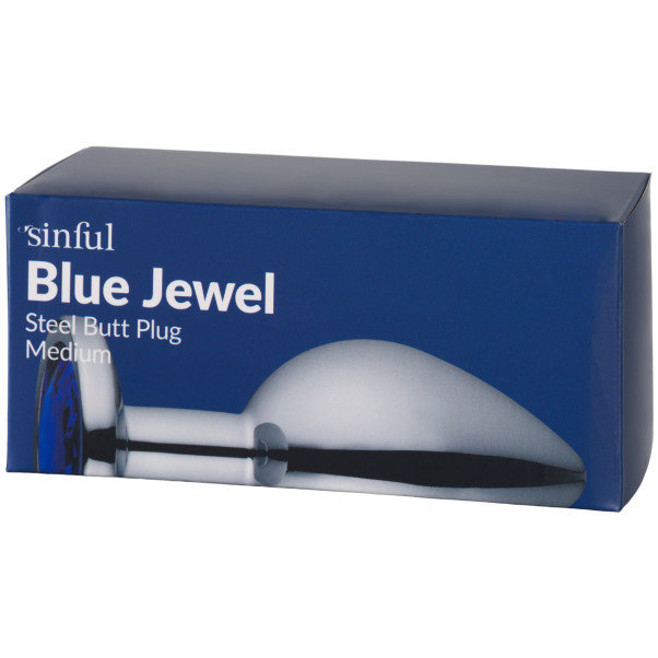 Sinful Blue Jewel Keskikokoinen Teräksinen Anustappi Kuva tuotepakkauksesta 90