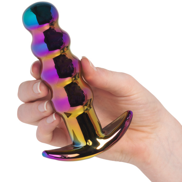 Dream Toys Glamour Glass Beaded Kauko-ohjattava Anaalivibraattori Kuva tuotteesta kädessä 50