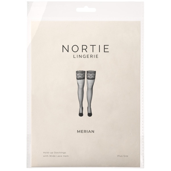 NORTIE Merian Plus Size Stay-up Sukat Leveällä Pitsireunalla Kuva tuotepakkauksesta 90