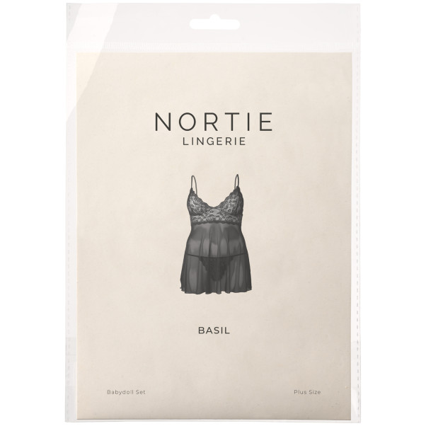 NORTIE Basil Plus Size Musta Babydoll-setti Kuva tuotepakkauksesta 90