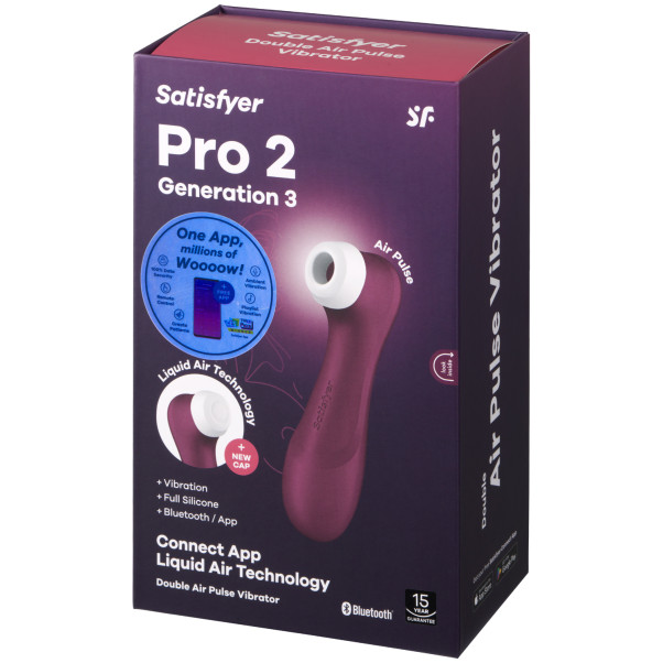 Satisfyer Pro 2 Generation 3 Liquid Air Sovelluksella Ohjattava Paineaaltokiihotin Kuva tuotepakkauksesta 90