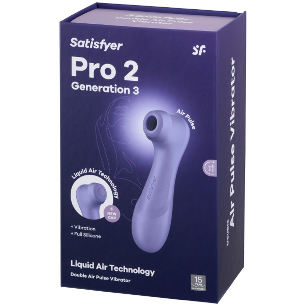 Satisfyer Pro 2 Generation 3 Lilac Liquid Air Paineaaltokiihotin Kuva tuotepakkauksesta 90