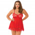 Seven til Midnight Plus Size High Bed of Roses Babydoll-setti  1